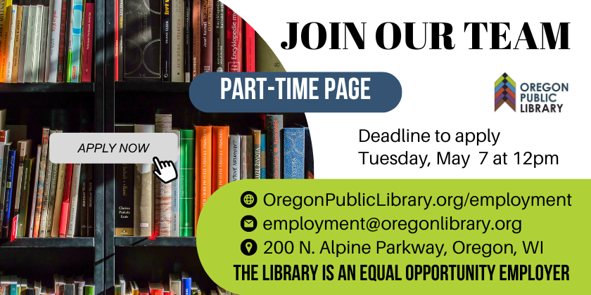 Part Time Page applications due May 7
