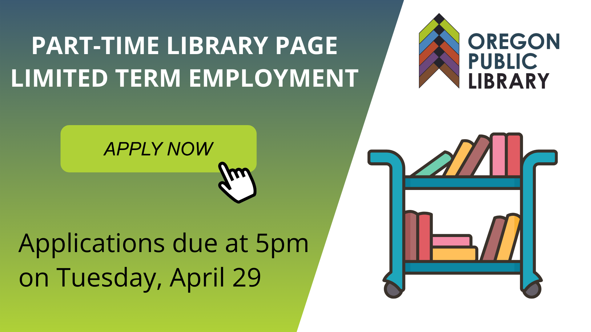 Part Time Page LTE Applications due at 5pm on Tuesday, April 29
