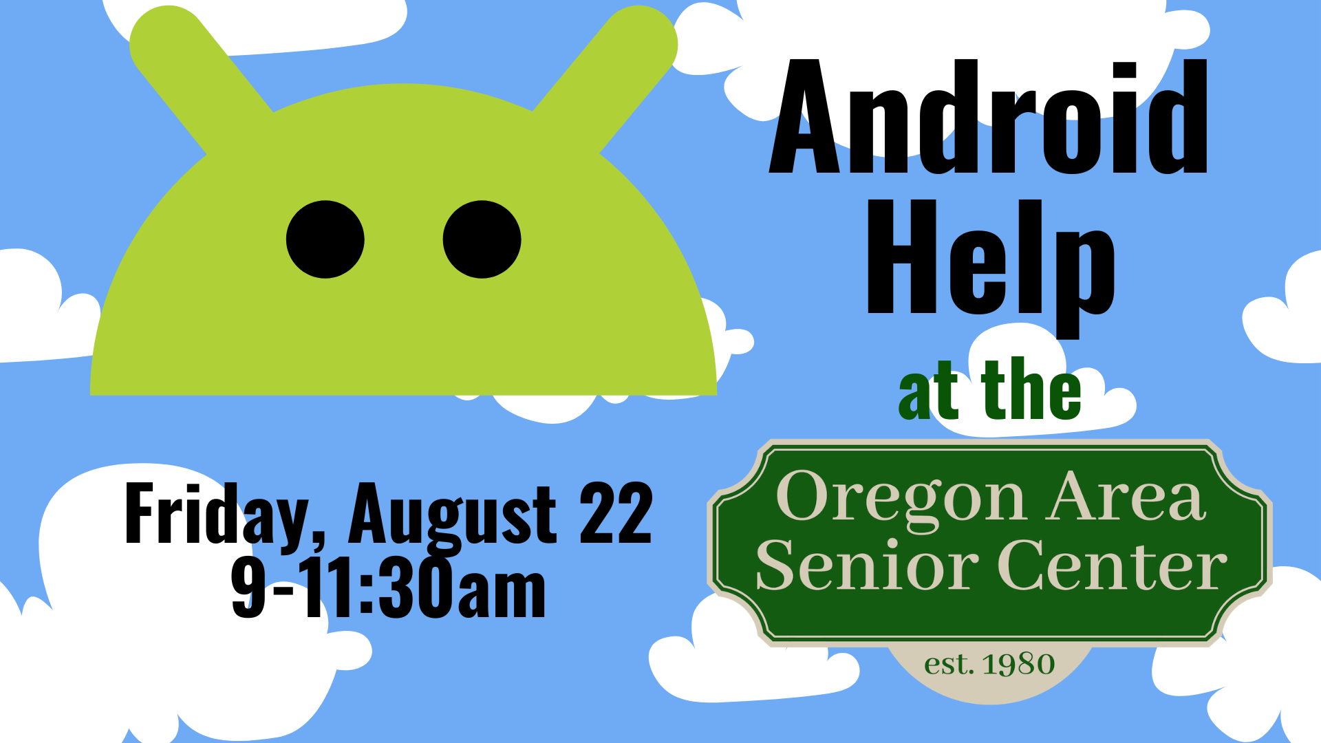 Android Help at the Oregon Area Senior Center