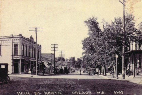historic image of Main St Oregon, WI