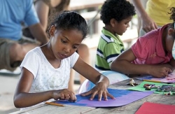 children drawing and painting