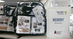 Memory kits on the library shelf