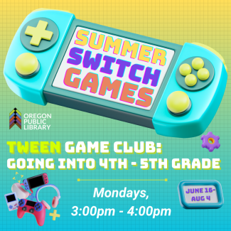 Tween Summer Switch Games Summer Switch Games is written on the screen of a cartoon image of a Nintendo Switch video game controller.