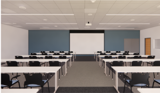 Community Room set up with tables