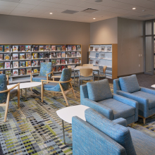 comfortable chairs with magazines and newspapers