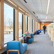 View of back windows in the Children's Department