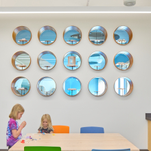 In the makerspace looking out